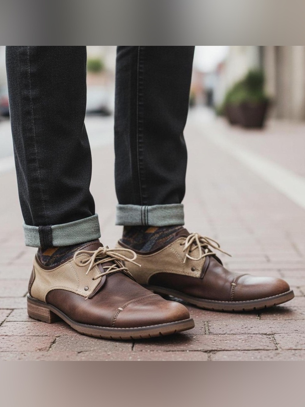 Bed Stu Repeal Men's Brown Tan Leather Distressed Cap Toe Oxford Dress Shoes 10